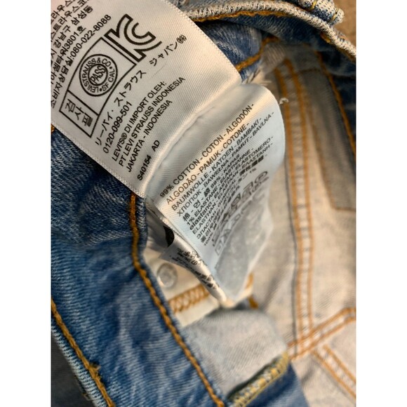 Levis 505 Shorts Womens 29 Mid Rise Cut-Off Whiskered Beach Pool Stretch Denim - Picture 8 of 9